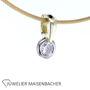 Vario-clip Solitäranhänger in Bicolor 585er Gold