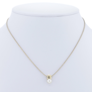 Schlangenkette mit Salzwasserperlenanhänger in 585er Gelbgold